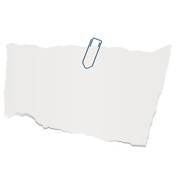 gray colored scrap of paper with paper clip
