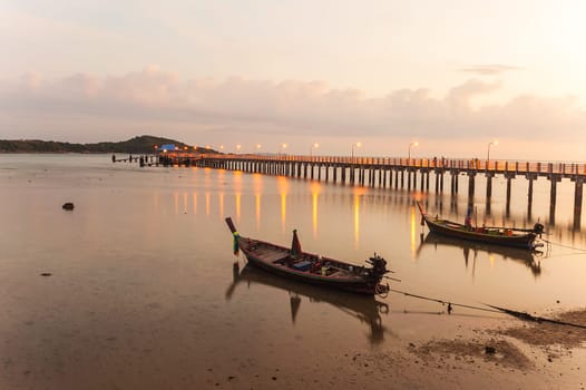 High dynamic range technique in twilight, Rawai beach,  Phuket thailand