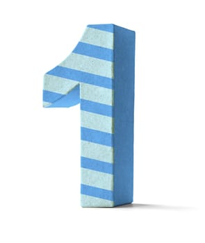 Colorful number made of cardboard - number 1