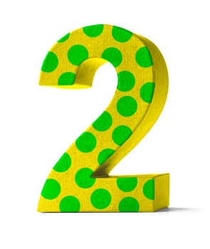 Colorful number made of cardboard - number 2