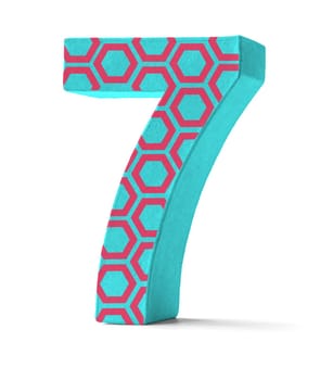 Colorful number made of cardboard - number 7
