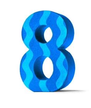 Colorful number made of cardboard - number 8