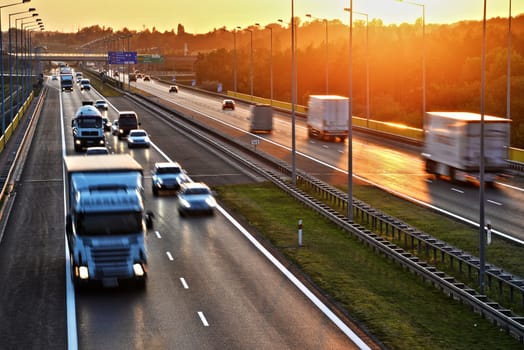 Four lane controlled-access highway in Poland.