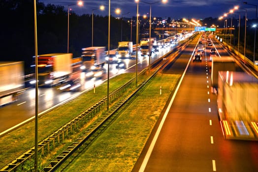 Four lane controlled-access highway in Poland.