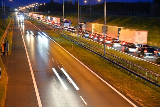 Four lane controlled-access highway in Poland.