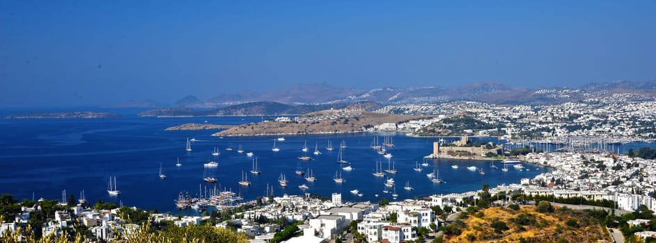 View of Bodrum harbor and Castle of St. Peter. Turkish Riviera.