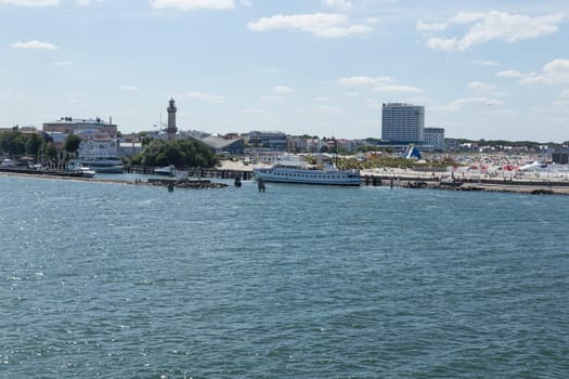 Overview of the beach of Warnemünde