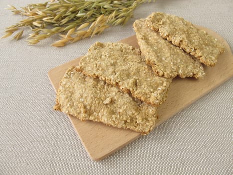 Homemade oats crispbread