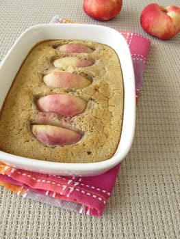 Gluten-free nectarines Clafoutis with buckwheat flour