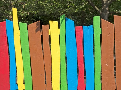 colorful wooden fence