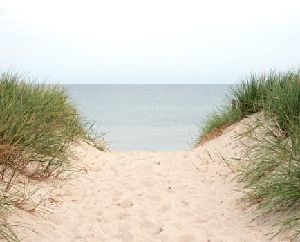 Beach crossing on the Baltic Sea