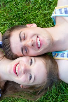 Young,happy couple in the grass