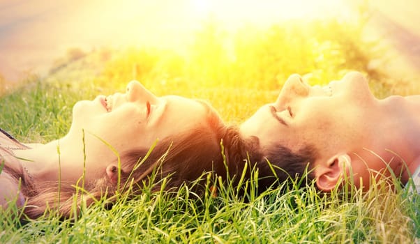 Happy couple in the sun
