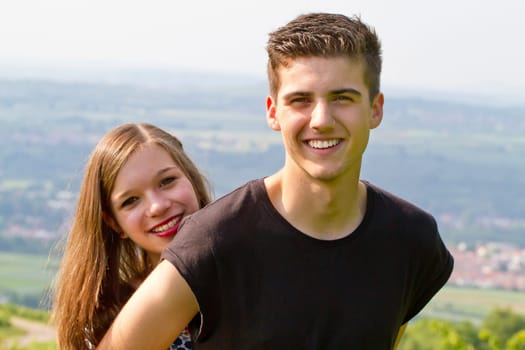 Two teenagers in nature