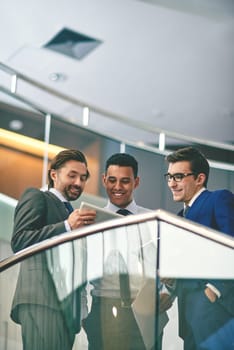 Group of businessmen planning work at meeting