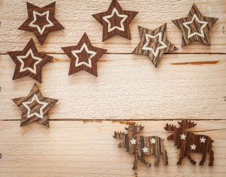 Rustic background for Christmas with stars