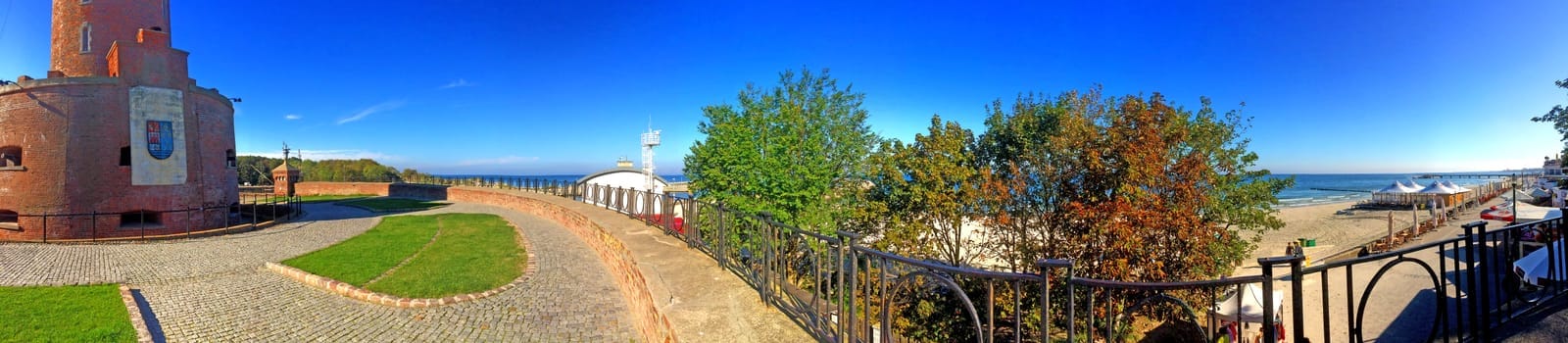 Baltic Sea beach of Kohlberg,Poland,Panorama