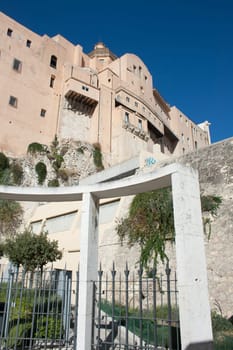Particular of storic buildings in Cagliari