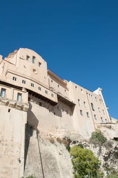 Particular of storic buildings in Cagliari