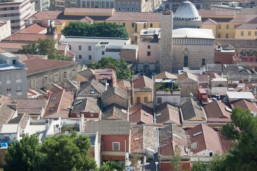 Particular of Buildings in Storic district of Villanova in Cagliari