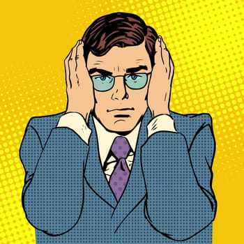 say nothing business concept pop art retro style