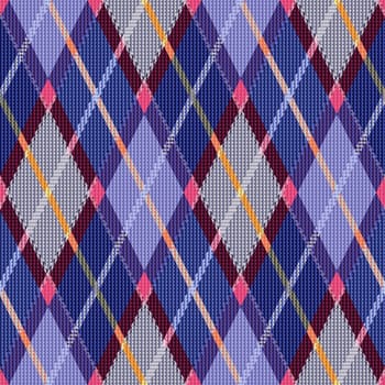 Rhombic seamless blue and pink vector pattern as a tartan plaid