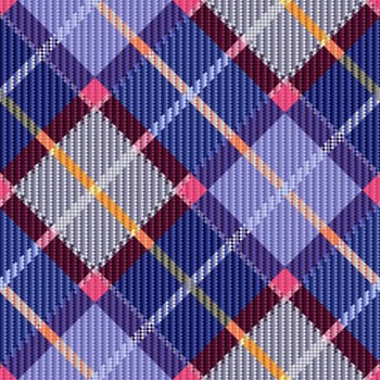Diagonal seamless colorful checkered vector pattern as a tartan plaid
