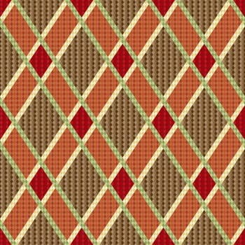 Rhombic seamless red and brown vector pattern as a tartan plaid