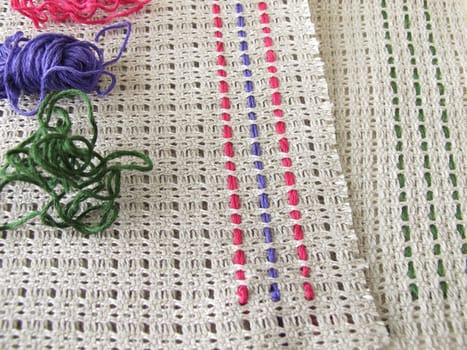 Woven threads in weaving fabric