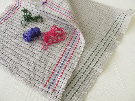 Woven threads in weaving fabric