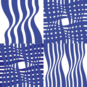 Four simple abstract hand drawing vector patterns