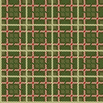 Seamless checkered shades of green vector pattern as a tartan plaid