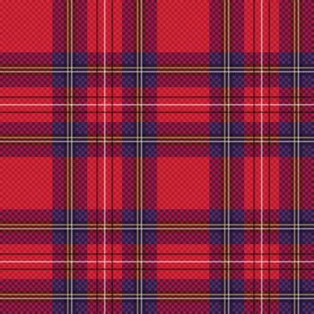 Seamless checkered shades of red and blue vector pattern as a tartan plaid