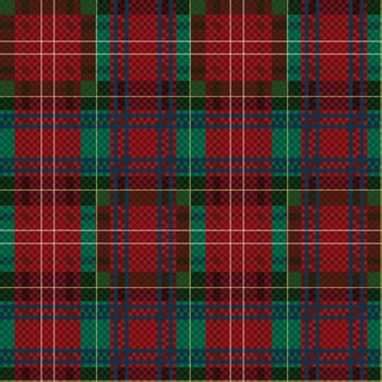 Seamless checkered shades of red and green vector pattern as a tartan plaid