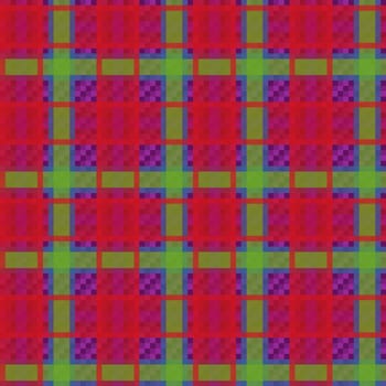 Tartan traditional checkered seamless vector pattern in red and green
