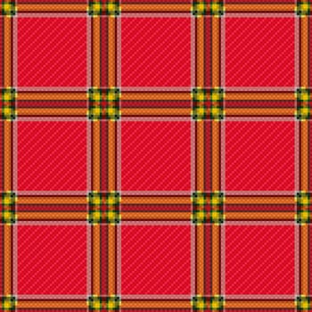 Tartan plaid fabric red checkered texture, seamless pattern