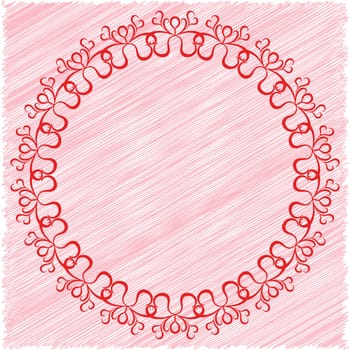 Circular vector pattern with curls as a greeting card