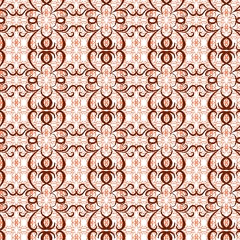 Swirl seamless pattern stylized with a hearts, hand drawing vector illustration