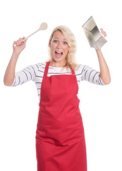 Annoyed housewife wants to bake a cake