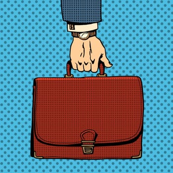 Business briefcase suitcase retro pop art style