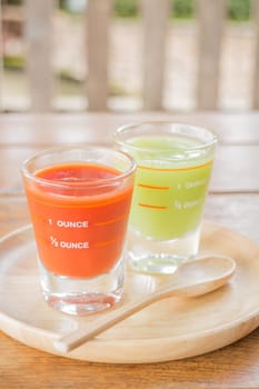 Freshly squeezed juices for diet, stock photo