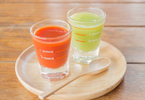 Freshly squeezed juices for diet, stock photo