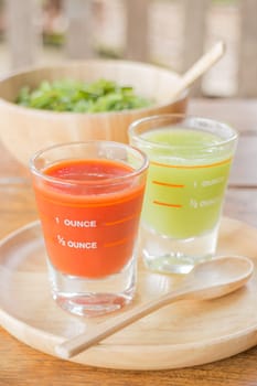 Freshly squeezed juices for diet, stock photo