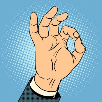 Okay gesture the business concept of quality pop art retro style