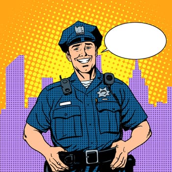 good cop police pop art retro style