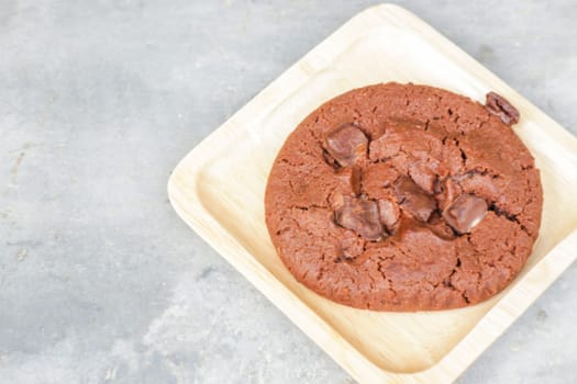 Homemade fresh chocolate cookies with chocolate chips, stock photo