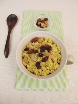 Millet with nuts and raisins