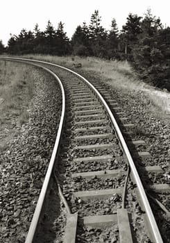 Railway tracks on the summit of the Brocken