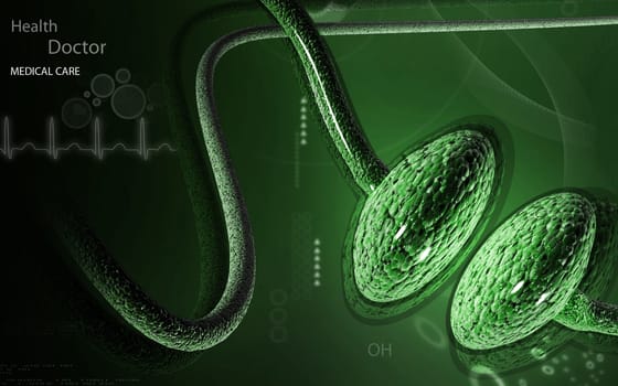 Digital illustration of synapse in color background