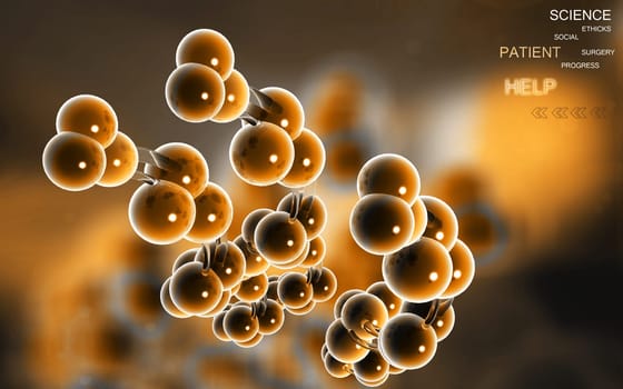 Digital illustration DNA structure in colour background
